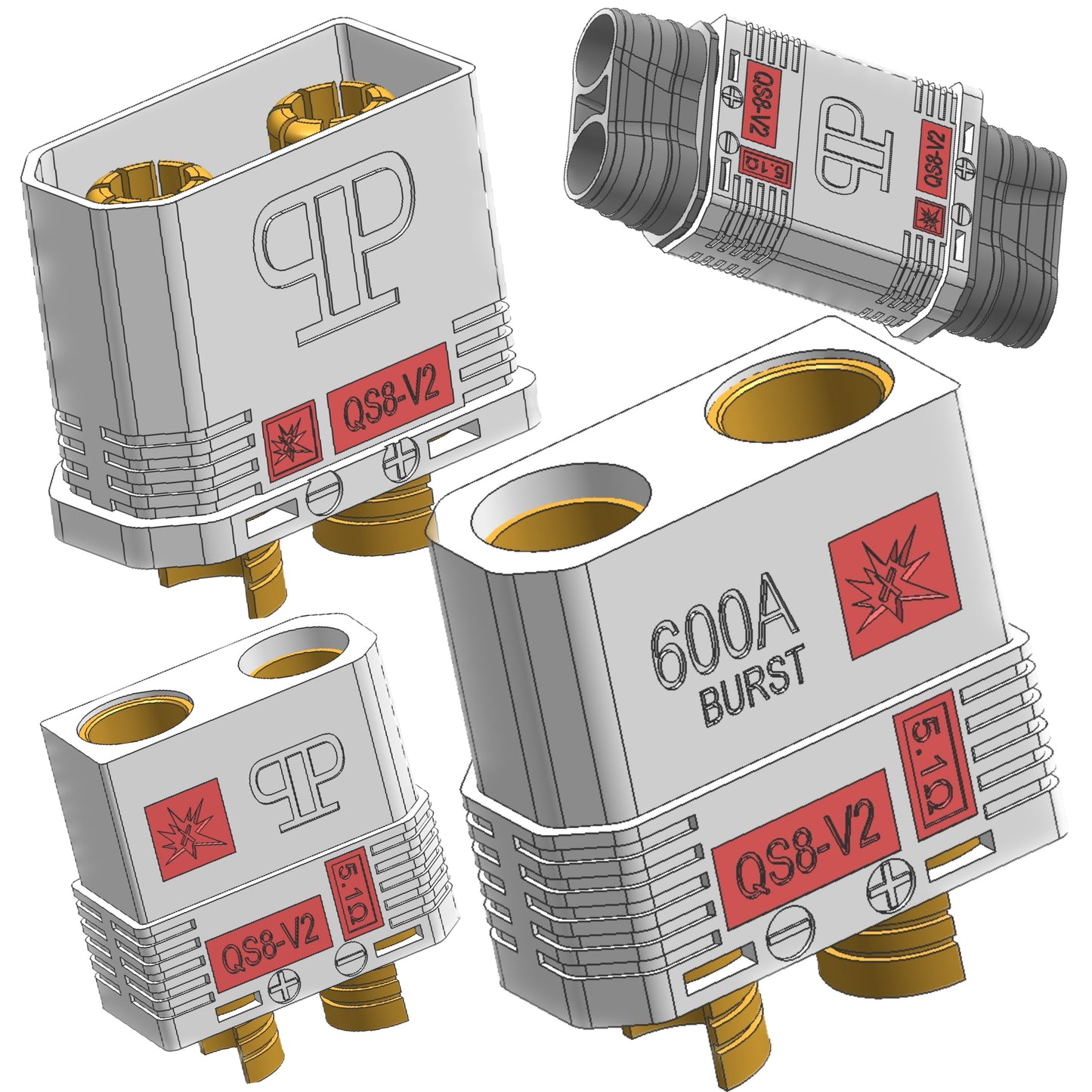 Perfect Pass QS8-V2 Anti - Spark Connector Set 4pc (5-Pack)