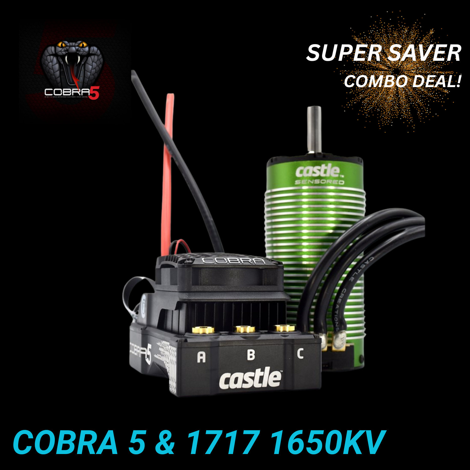 Castle Creations Cobra 5 ESC & 1717 1650KV Motor Combo – Perfect