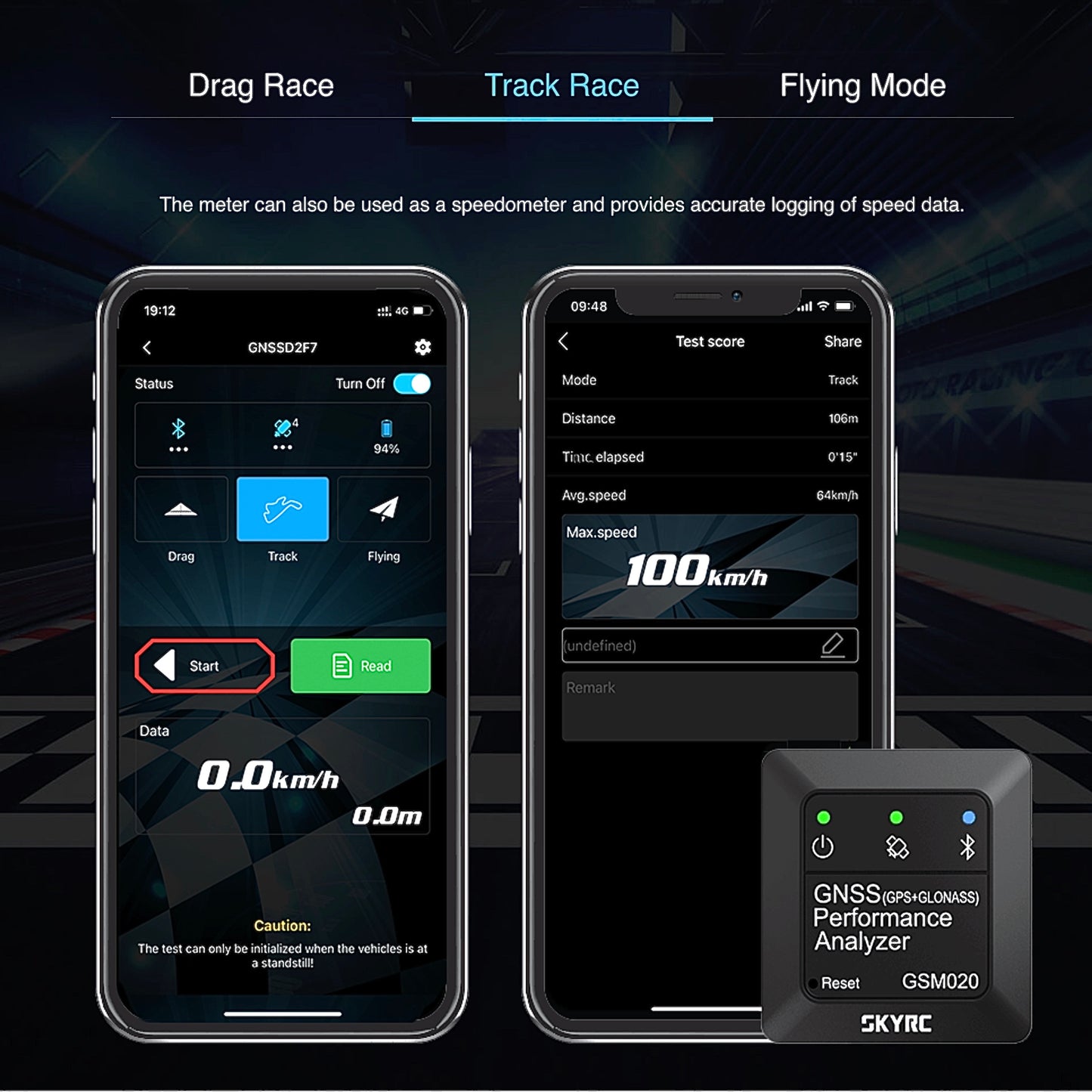 SKYRC GNSS Performance Analyzer Bluetooth GPS Speed Meter & Data Logger GSM020 SK-500023
