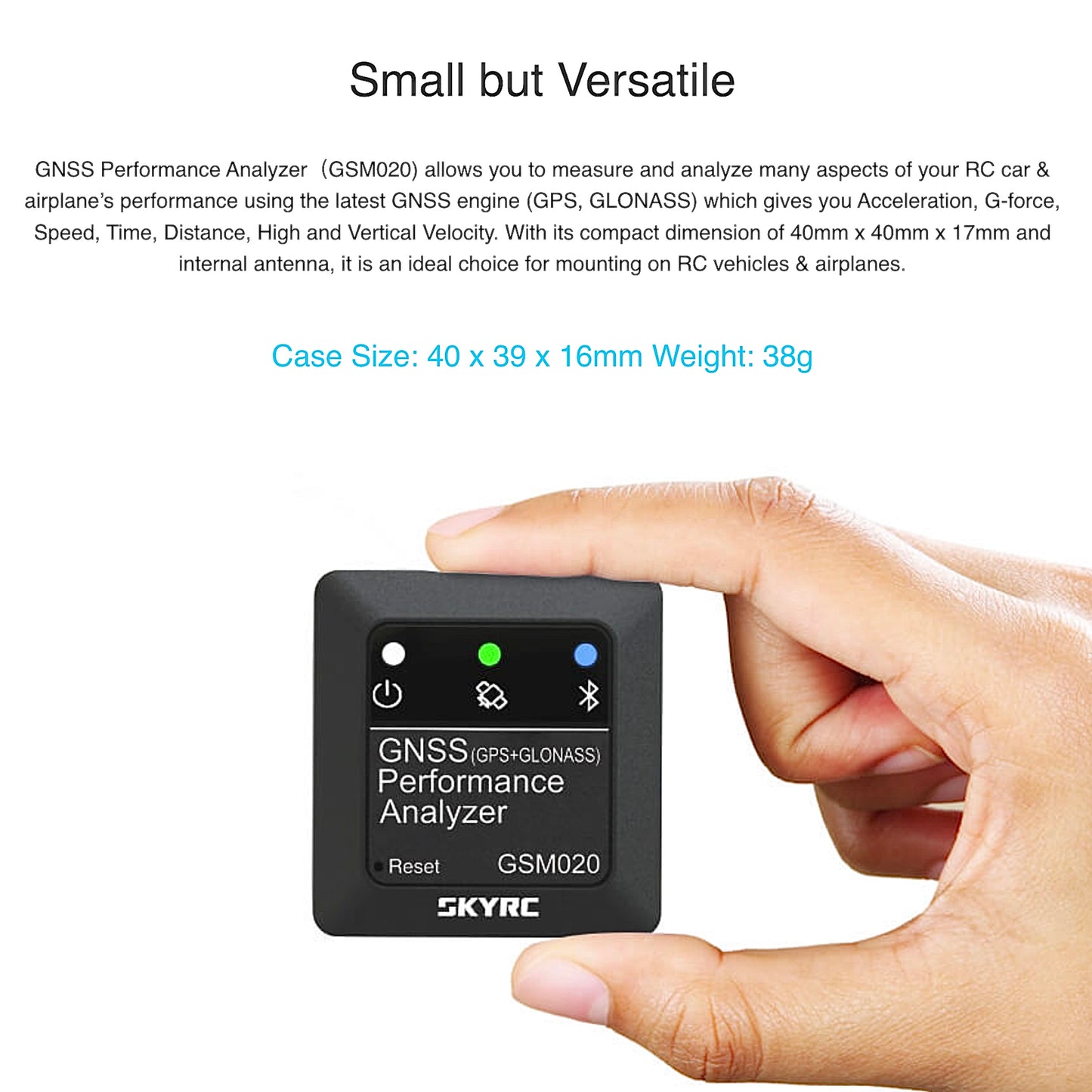 SKYRC GNSS Performance Analyzer Bluetooth GPS Speed Meter & Data Logger GSM020 SK-500023