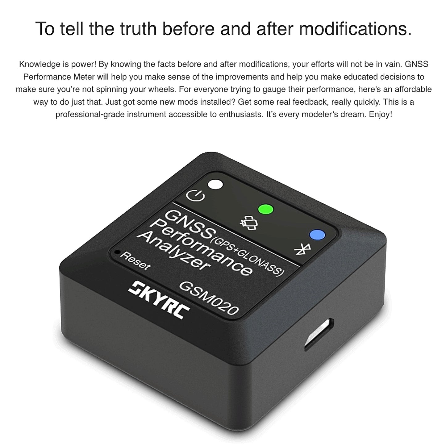 SKYRC GNSS Performance Analyzer Bluetooth GPS Speed Meter & Data Logger GSM020 SK-500023