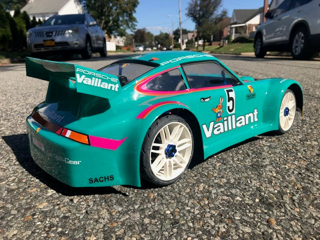 PORSCHE 911 1/8 SCALE GT RC CAR BODY - CLEAR OR BLACK ABS 0111
