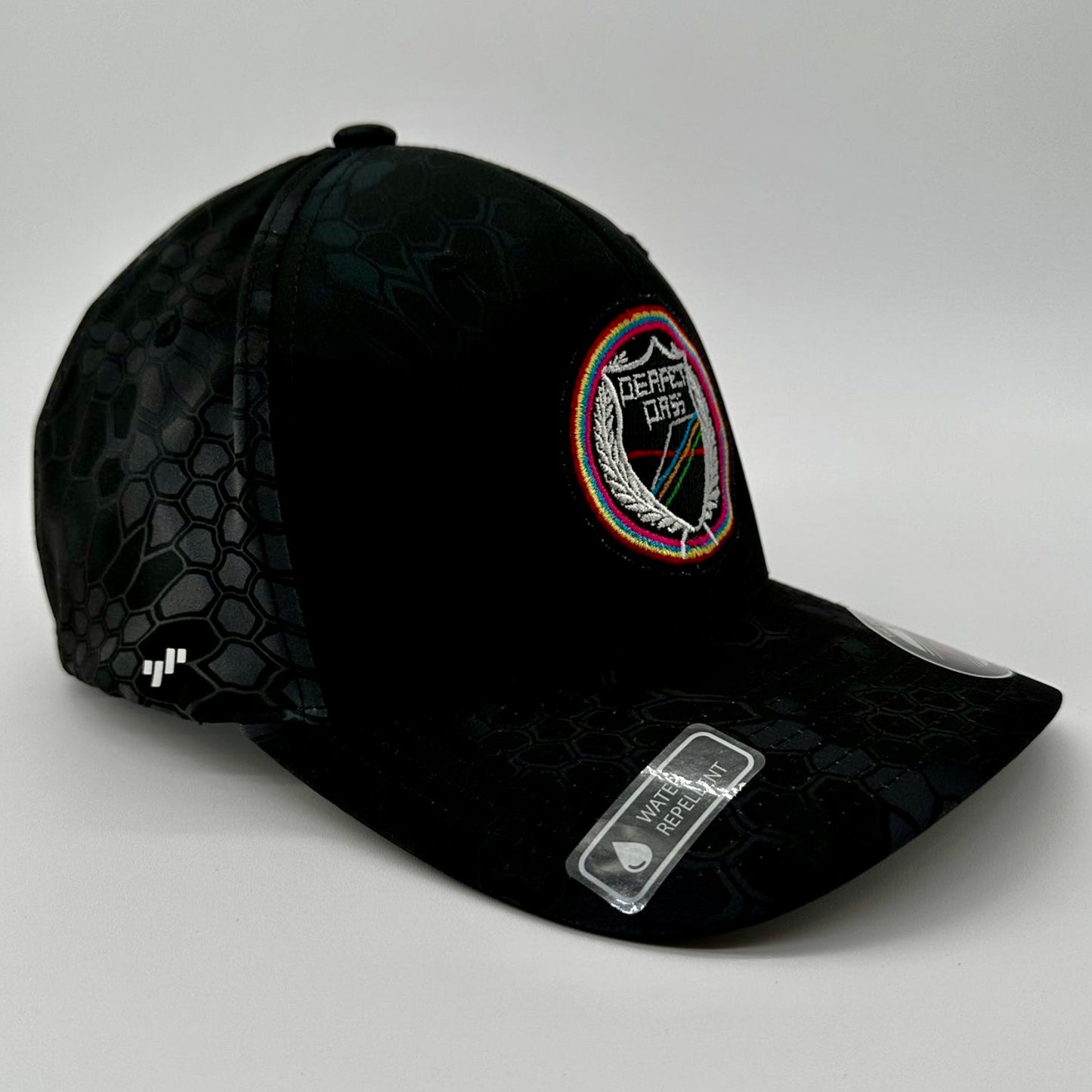 Perfect Pass RC Kryptek Black FlexFit Hat – Water Repellent Performance Cap (Large Adult Size)