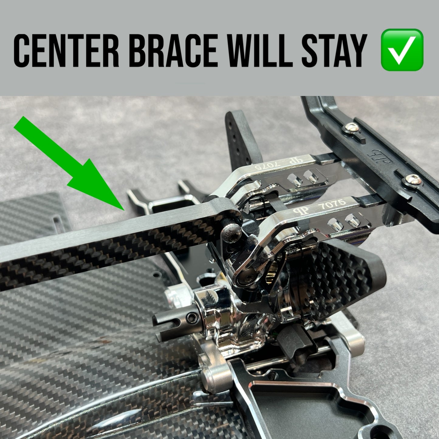 Arrma Infraction 1/7 Aluminum Rear Body Post Fixed Mount (Chassis Brace Delete)