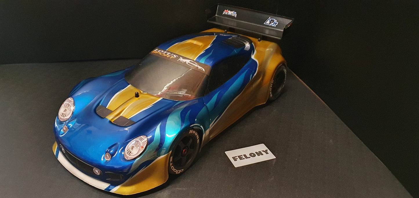LOTUS ELISE 1/7 SCALE CLEAR RC CAR BODY - 8509