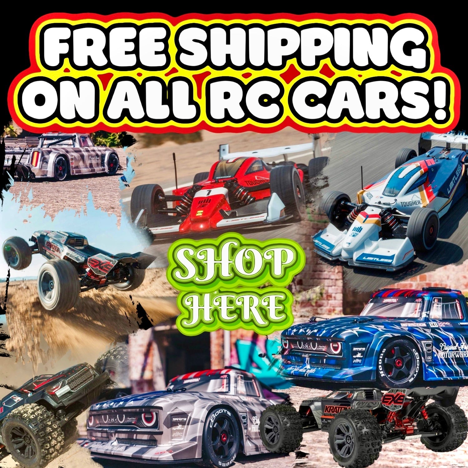 Arrma RC Cars – Limitless, Infraction & Kraton | Free Shipping