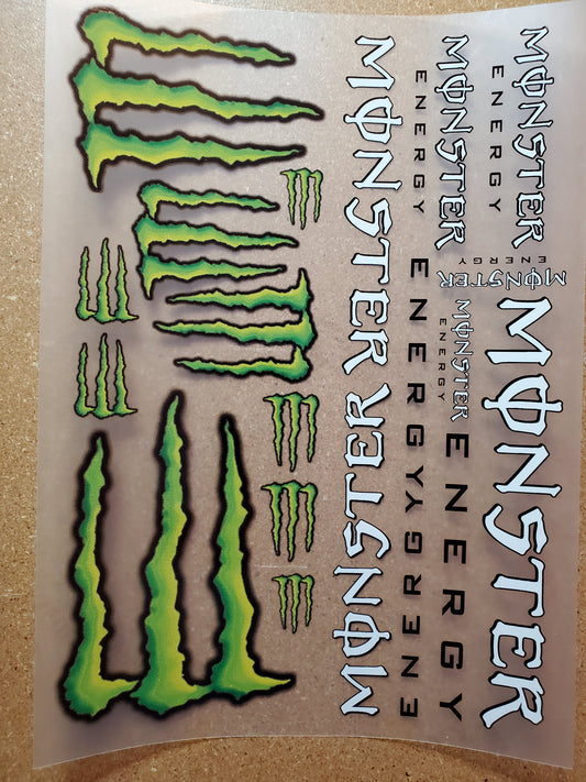 D4 1/7- 1/8 scale Monster Energy Livery Decals