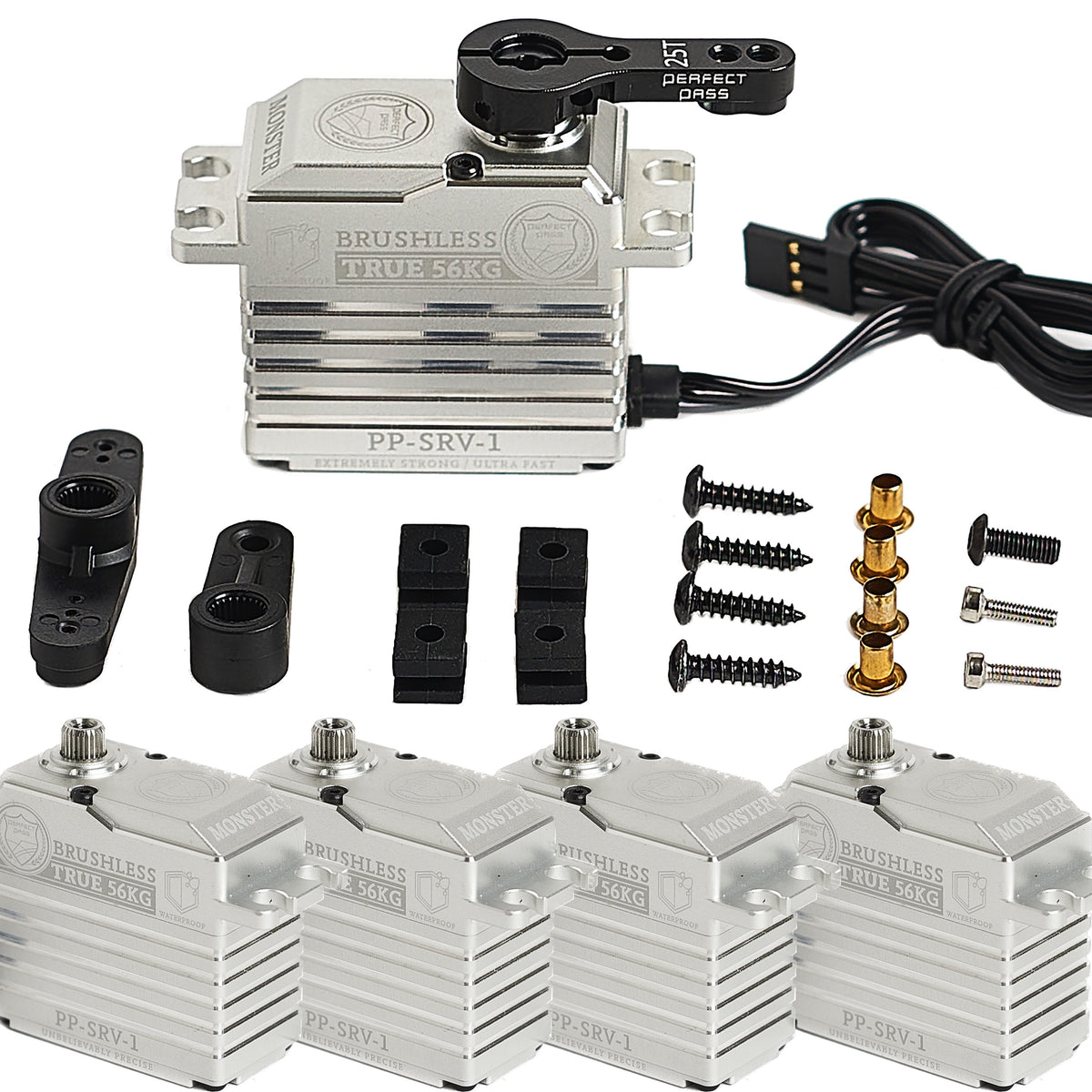 Perfect Pass Monster 56KG Waterproof Brushless Servo for 1/7, 1/8 & 1/ ...