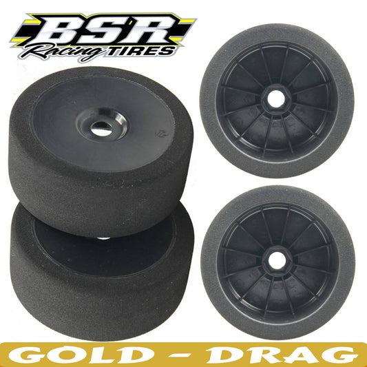 BSR Racing 1/8 Mounted GT Foam Tires 17mm Hex (2) (Gold - Black)