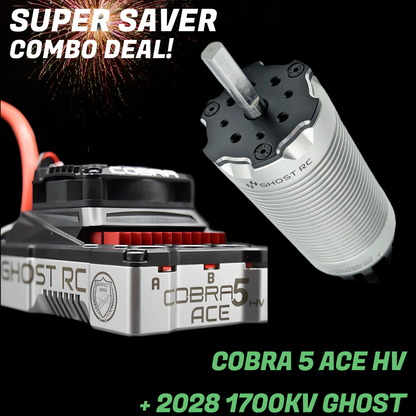 Castle Creations Ghost RC Perfect Pass RC Cobra 5 ACE HV & 2028 1700KV Motor Combo