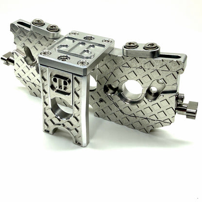 7075 Aluminum Adjustable Dual Motor Mount for ARRMA 6S / 1/7 Scale (Limitless, Infraction, Felony) – Chrome, Silver, Black