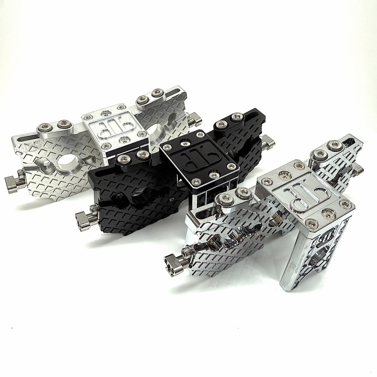 7075 Aluminum Adjustable Dual Motor Mount for ARRMA 6S / 1/7 Scale (Limitless, Infraction, Felony) – Chrome, Silver, Black