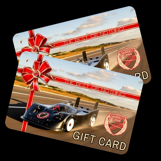 Perfect Pass RC Gift card with racing car design