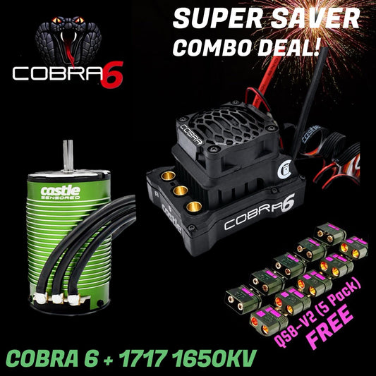 Castle Creations Cobra 6 ESC & 1717 1650KV Motor Combo + GIFT