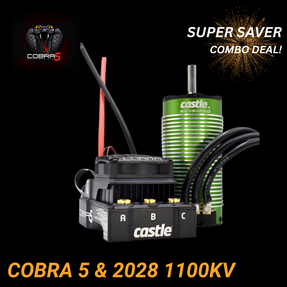 Castle Creations Cobra 5 ESC & 2028 1100KV Motor Combo – Perfect Castle Creations Cobra 5 ESC & 2028 1100KV Motor Combo – Perfect