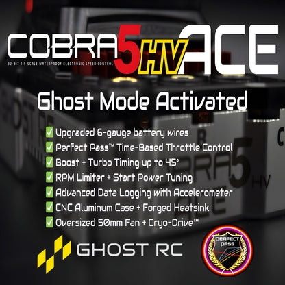 Castle Creations Ghost RC Perfect Pass RC Cobra 5 ACE HV & 2028 1700KV Motor Combo