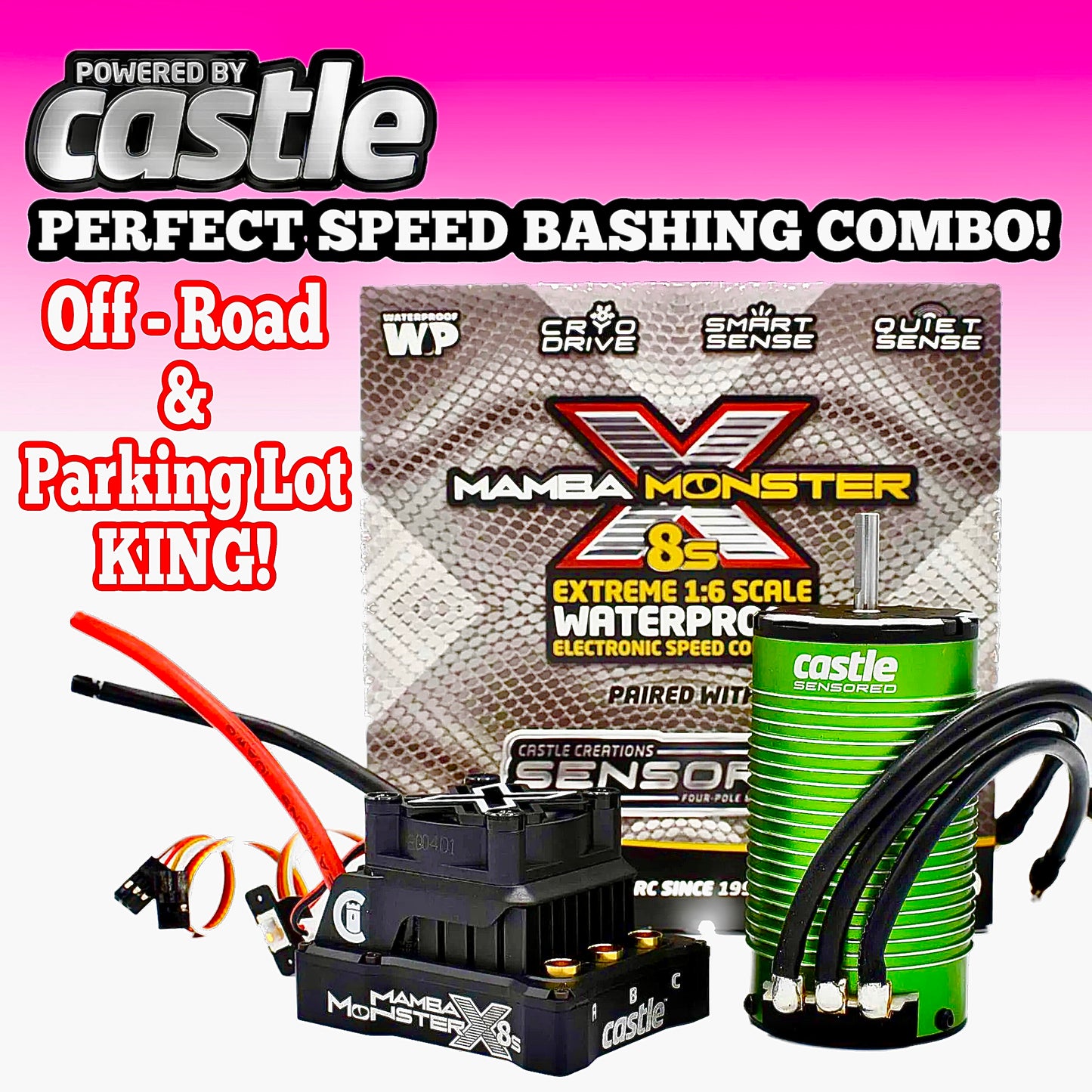 Castle Creations Mamba Monster X 8S ESC & 1717 1650KV Motor Combo + GIFT!