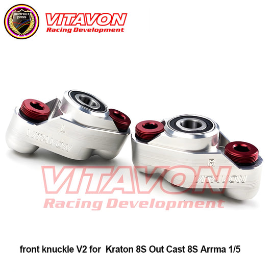 Vitavon Arrma Kraton 8S OutCast 8S CNC 7075 Aluminum Front Knuckles V2 For Arrma 1/5