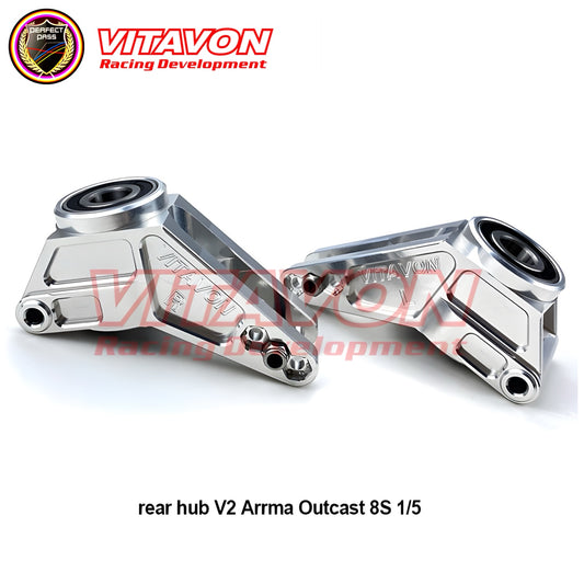 Vitavon Arrma Kraton 8S/Outcast 8S CNC 7075 Aluminum Rear Hubs V2 For Arrma 1/5