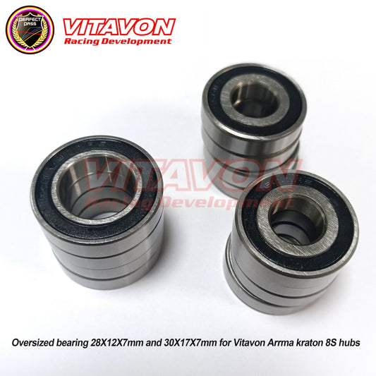 Vitavon Oversized Bearings 28X12X7 & 30X17X7 For Vitavon Arrma 8S Hubs