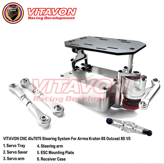 Vitavon CNC 7075 Aluminum Full Steering System For Arrma Kraton 8S Outcast 8S 1/5 Arrma