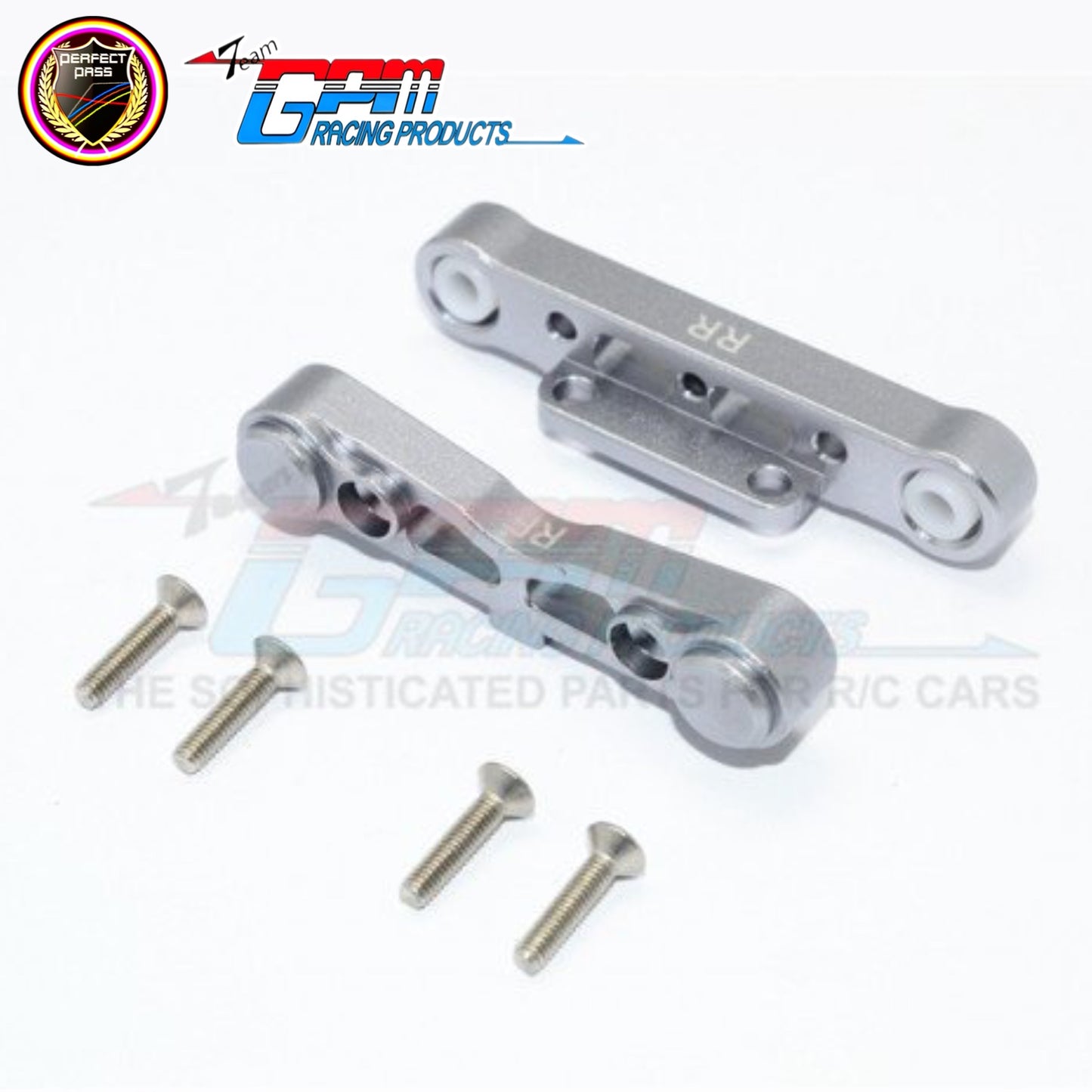 GPM ARRMA 6S BLX Aluminum Rear Lower Suspension Mount - 6pc set - Silver