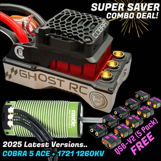 Castle Creations Ghost RC Perfect Pass RC Cobra 5 ACE & 1721 1260KV Motor Combo + GIFT!