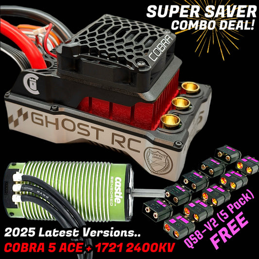 Castle Creations Ghost RC Perfect Pass RC Cobra 5 ACE & 1721 2400KV Motor Combo + GIFT!