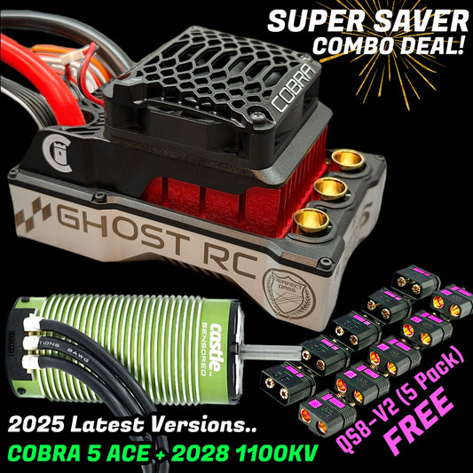 Castle Creations Ghost RC Perfect Pass RC Cobra 5 ACE & 2028 1100KV Motor Combo + GIFT!