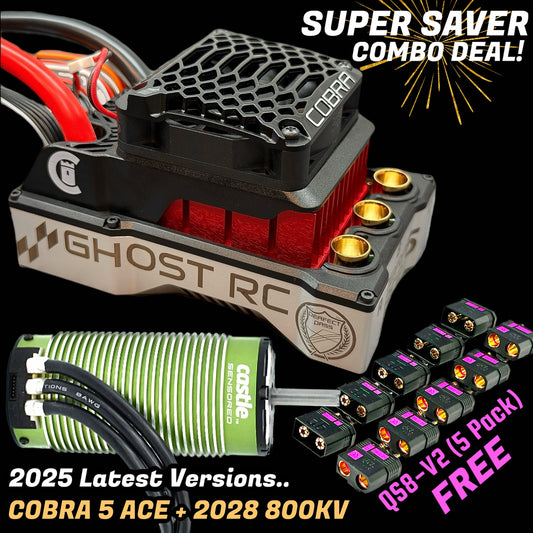 Castle Creations Ghost RC Perfect Pass RC Cobra 5 ACE & 2028 800KV Motor Combo + GIFT!