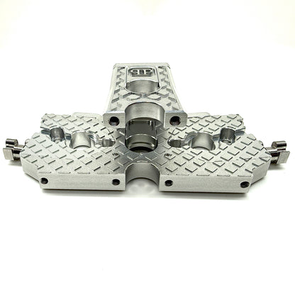 7075 Aluminum Adjustable Dual Motor Mount for ARRMA 6S / 1/7 Scale (Limitless, Infraction, Felony) – Chrome, Silver, Black