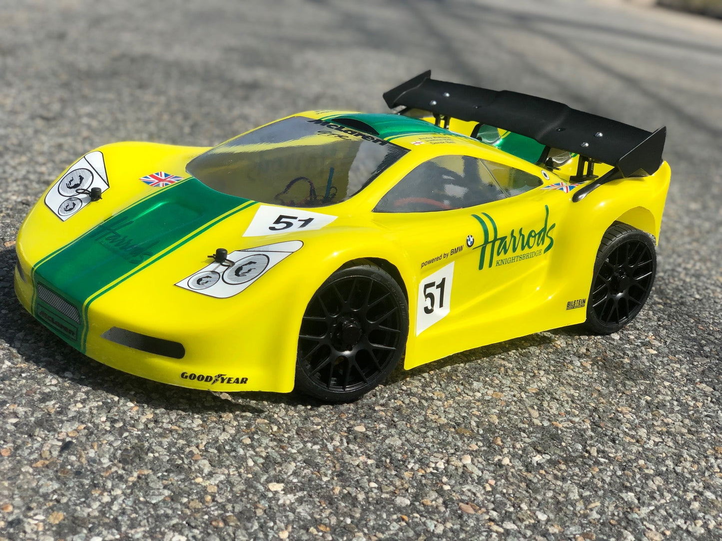 MCLAREN 2 1/8 SCALE GT CLEAR RC CAR BODY - 0122
