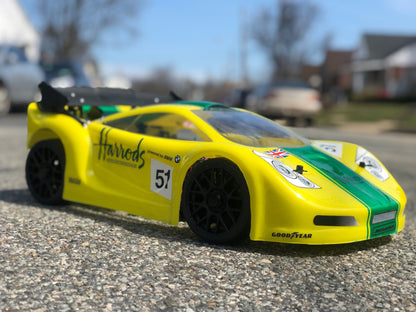 MCLAREN 2 1/8 SCALE GT CLEAR RC CAR BODY - 0122