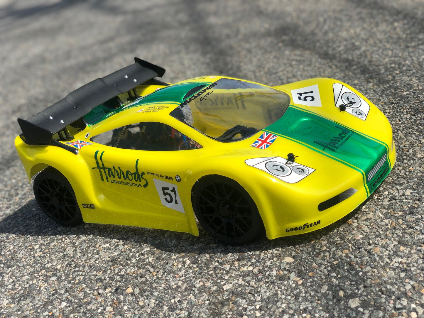 MCLAREN 2 1/8 SCALE GT CLEAR RC CAR BODY - 0122