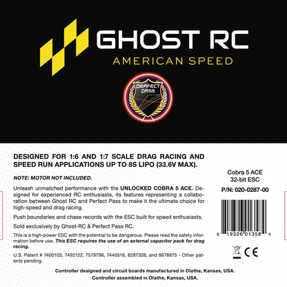 Cobra 5 ACE ESC by Castle Creations, Ghost RC & Perfect Pass RC