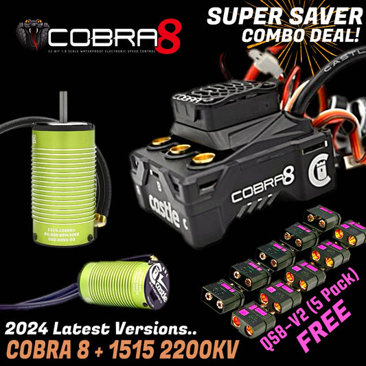 Castle Creations Cobra 8 ESC & 1515 2200KV V2 Motor Combo + GIFT!