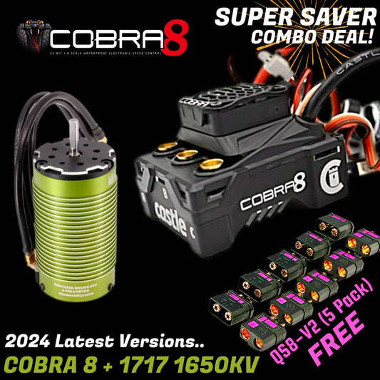 Castle Creations Cobra 8 ESC & 1717 1650KV Motor Combo + GIFT!