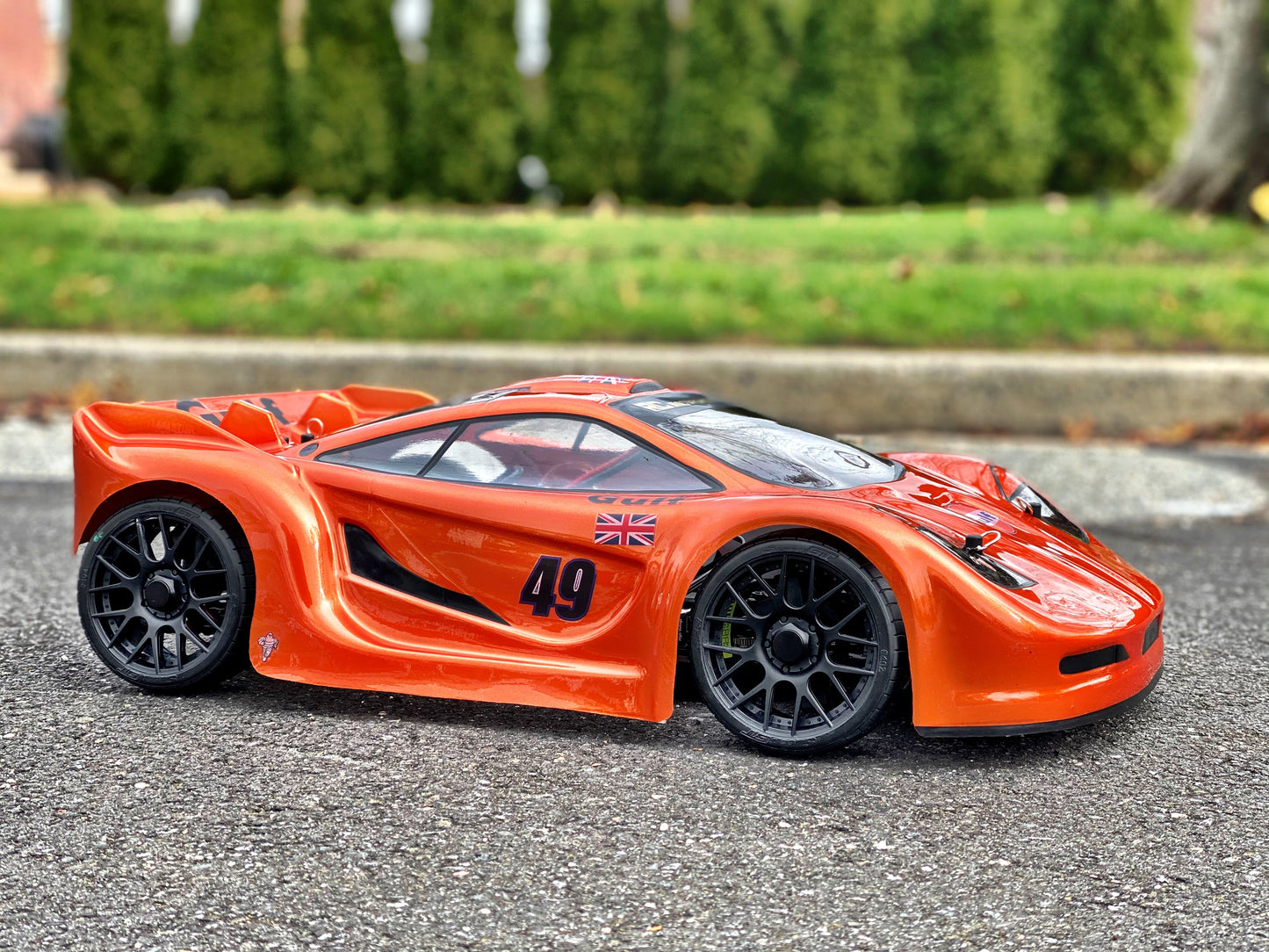 MCLAREN 2 1/8 SCALE GT CLEAR RC CAR BODY - 0122