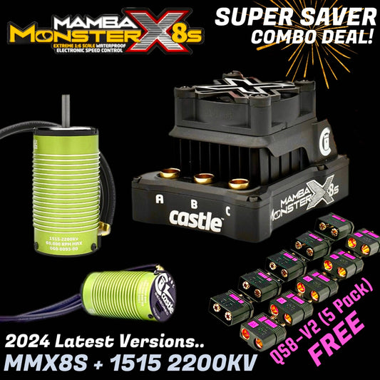Castle Creations MMX8S ESC & 1515 2200KV V2 Motor Combo + GIFT!